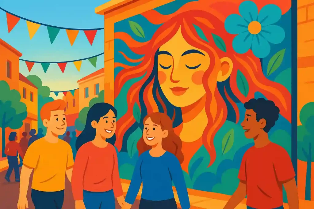 Fresque street art du festival Plein Champ au Mans – idée de contenu pour les commerces et TPE/PME locales