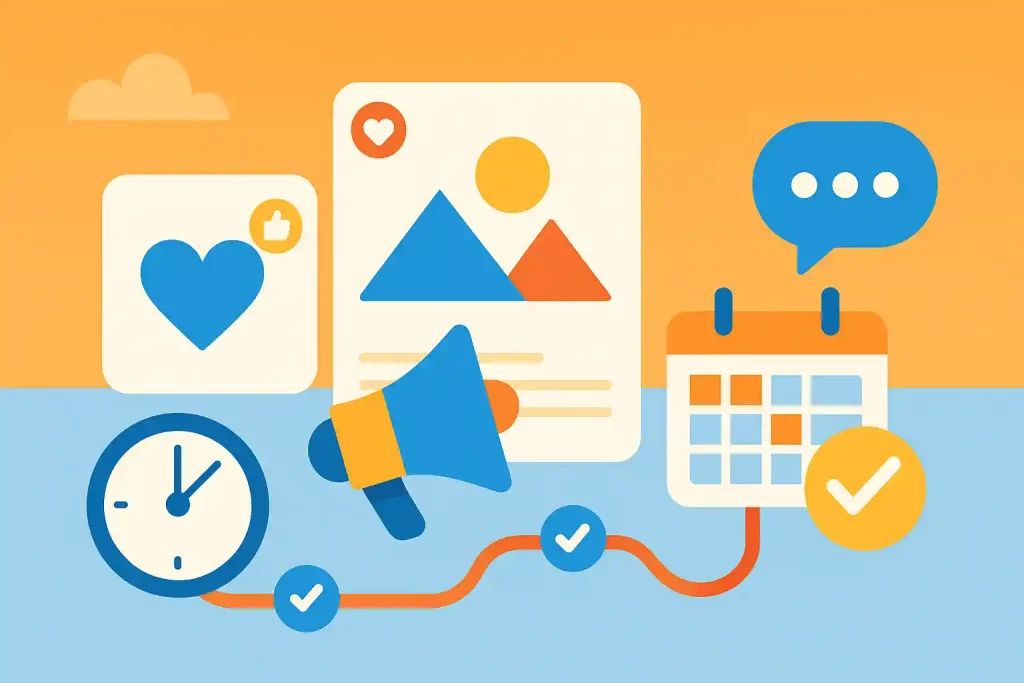 Illustration pour l'accompagnement réseaux et contenus digitaux pour les TPE/PME du Mans.